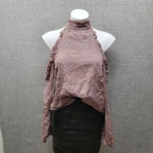 HOUSE OF HARLOW X REVOLVE COLD SHOULDER HALTER TOP, SIZE M